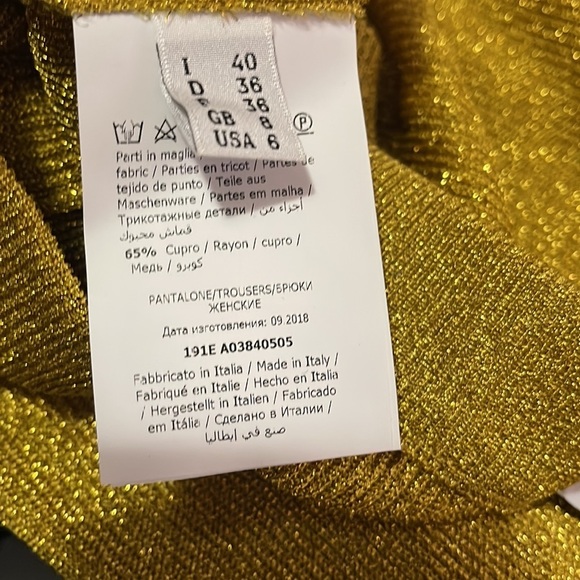 Moschino Couture Yellow Gold Knit Ruffle Hem Pants Clown Collection - Picture 10 of 11